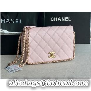 Reasonable Price Chanel SMALL Flap Bag Grained Calfskin & Gold-Tone Metal AS3467 pink