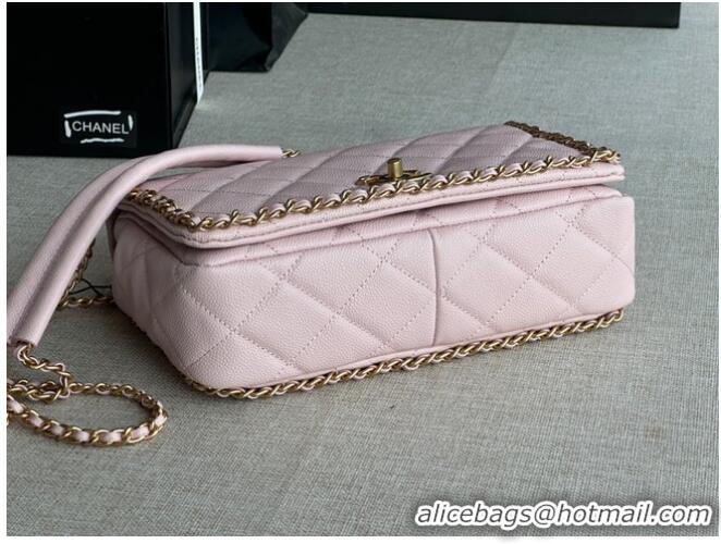 Reasonable Price Chanel SMALL Flap Bag Grained Calfskin & Gold-Tone Metal AS3467 pink