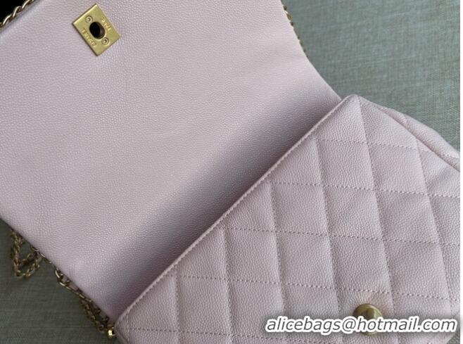 Reasonable Price Chanel SMALL Flap Bag Grained Calfskin & Gold-Tone Metal AS3467 pink