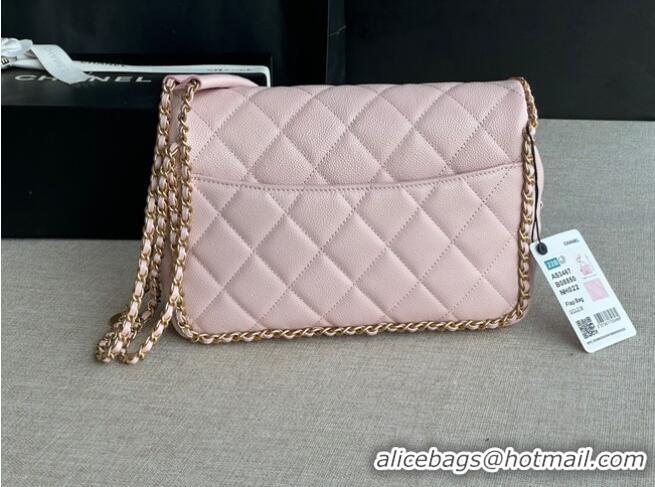 Reasonable Price Chanel SMALL Flap Bag Grained Calfskin & Gold-Tone Metal AS3467 pink