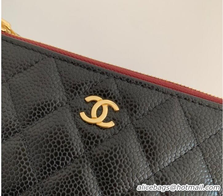 Luxury Cheap Chanel Calfskin Leather & Gold-Tone Metal A69271 black