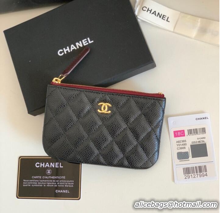 Luxury Cheap Chanel Calfskin Leather & Gold-Tone Metal A69271 black