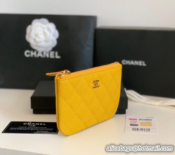 Promotional Chanel Calfskin Leather & Gold-Tone Metal A69271 yellow