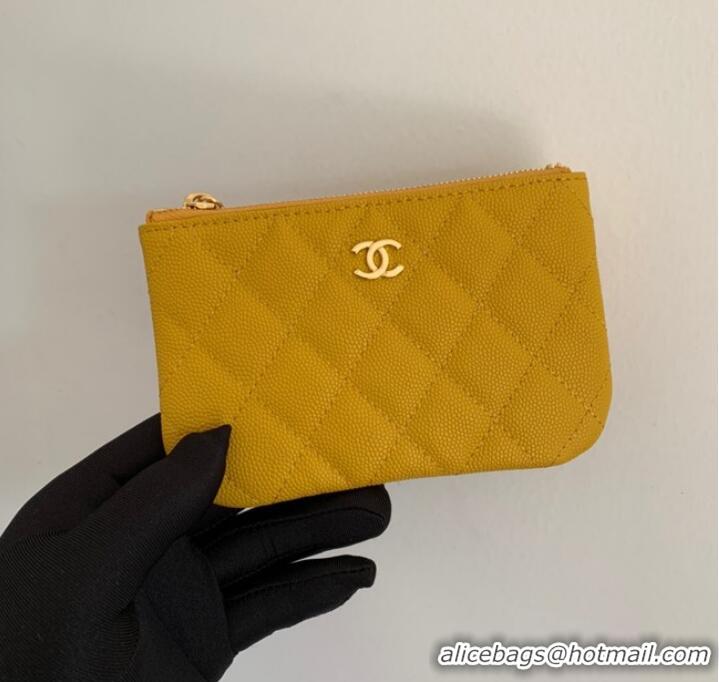 Promotional Chanel Calfskin Leather & Gold-Tone Metal A69271 yellow