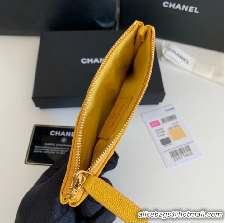 Promotional Chanel Calfskin Leather & Gold-Tone Metal A69271 yellow