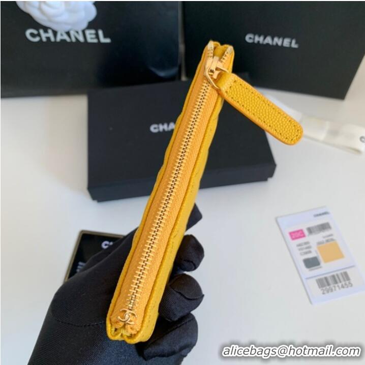 Promotional Chanel Calfskin Leather & Gold-Tone Metal A69271 yellow