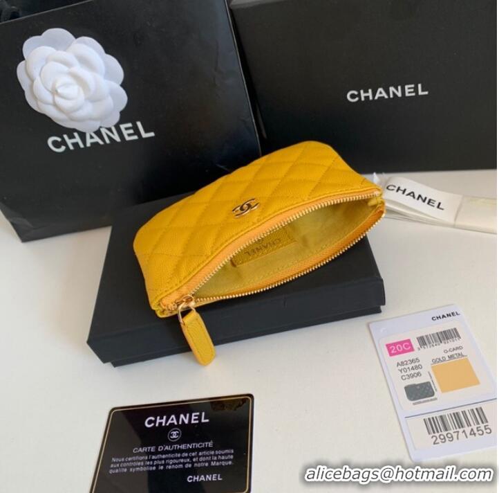 Promotional Chanel Calfskin Leather & Gold-Tone Metal A69271 yellow