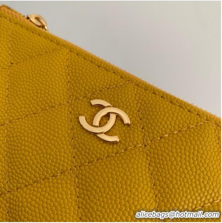 Promotional Chanel Calfskin Leather & Gold-Tone Metal A69271 yellow