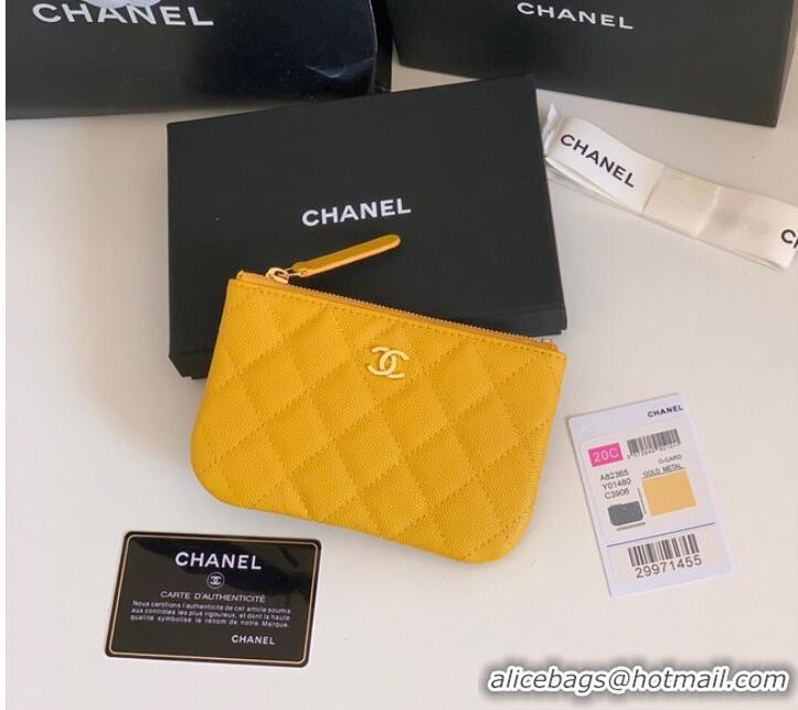 Promotional Chanel Calfskin Leather & Gold-Tone Metal A69271 yellow