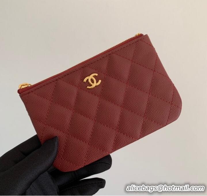 Grade Design Chanel Calfskin Leather & Gold-Tone Metal A69271 Burgundy