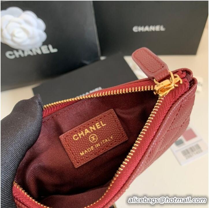 Grade Design Chanel Calfskin Leather & Gold-Tone Metal A69271 Burgundy