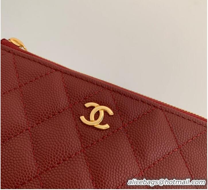 Grade Design Chanel Calfskin Leather & Gold-Tone Metal A69271 Burgundy