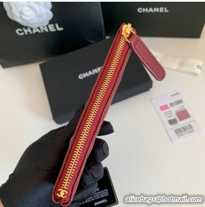 Grade Design Chanel Calfskin Leather & Gold-Tone Metal A69271 Burgundy