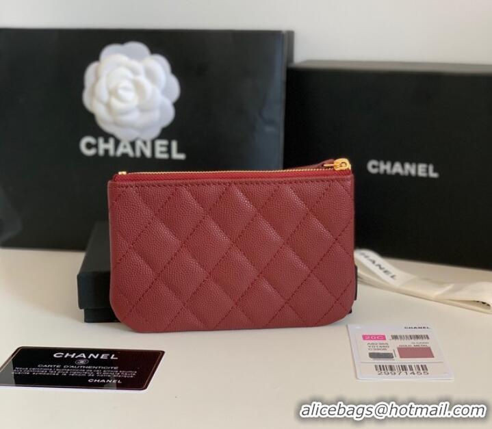 Grade Design Chanel Calfskin Leather & Gold-Tone Metal A69271 Burgundy