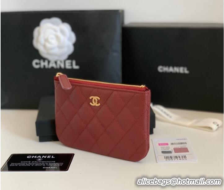 Grade Design Chanel Calfskin Leather & Gold-Tone Metal A69271 Burgundy