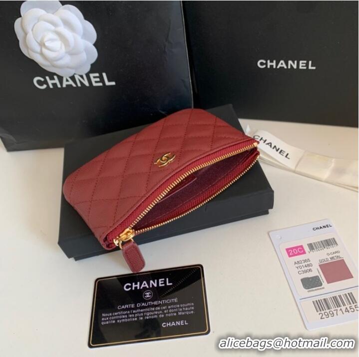 Grade Design Chanel Calfskin Leather & Gold-Tone Metal A69271 Burgundy