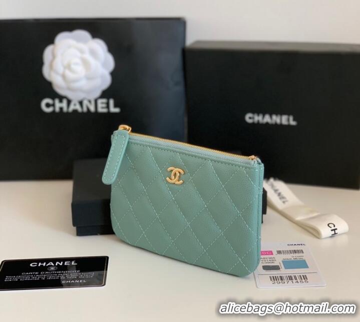 Super Quality Chanel Calfskin Leather & Gold-Tone Metal A69271 green