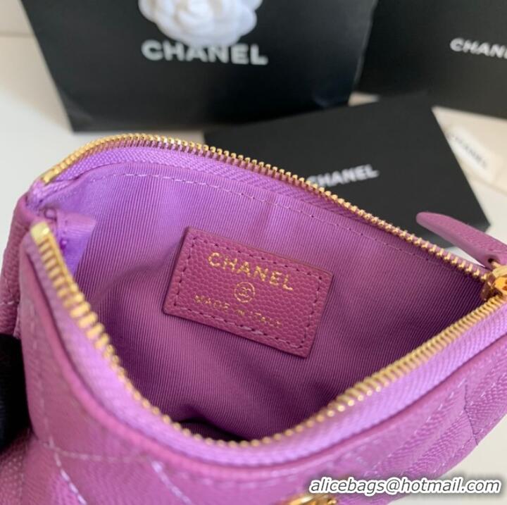 Inexpensive Chanel Calfskin Leather & Gold-Tone Metal A69271 Lavender