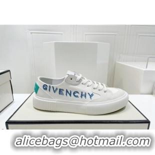 Most Popular Givenchy GIV Canvas Sneakers White/Blue 072184