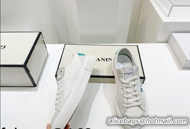 Most Popular Givenchy GIV Canvas Sneakers White/Blue 072184