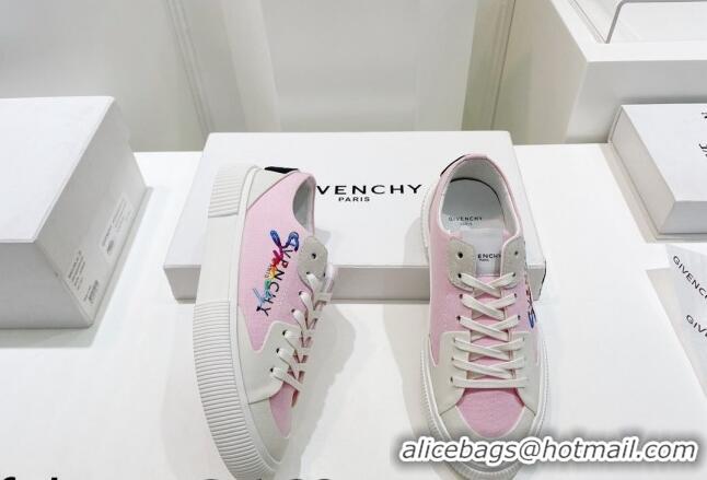 Good Looking Givenchy GIV Canvas Sneakers Pink 072186