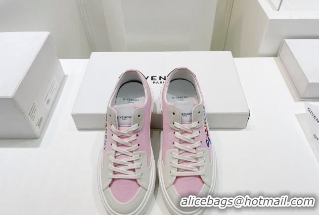 Good Looking Givenchy GIV Canvas Sneakers Pink 072186