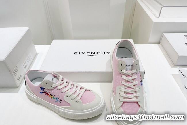 Good Looking Givenchy GIV Canvas Sneakers Pink 072186