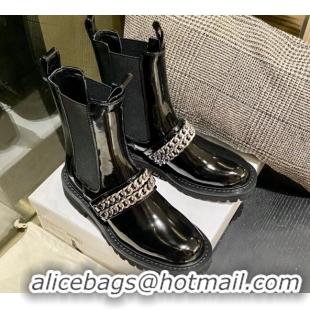 Good Quality Givenchy Shiny Leather Short Boots Black 0812105