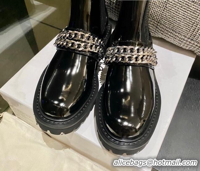 Good Quality Givenchy Shiny Leather Short Boots Black 0812105