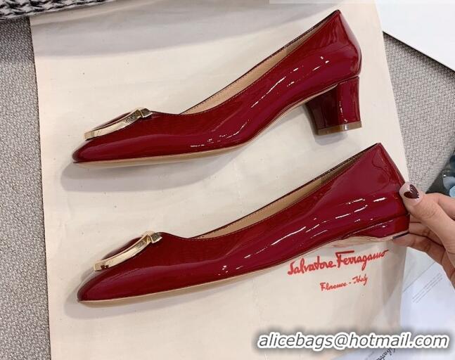 Unique Style Salvatore Ferragamo Patent Leather Pumps 4cm Nude 0810100