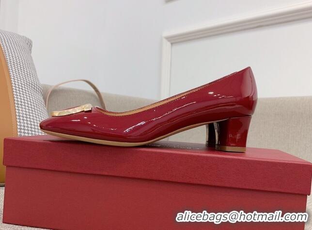 Unique Style Salvatore Ferragamo Patent Leather Pumps 4cm Nude 0810100