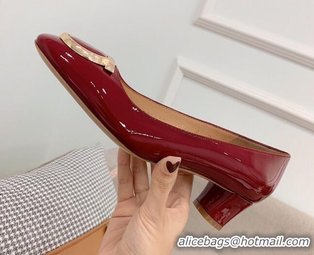 Unique Style Salvatore Ferragamo Patent Leather Pumps 4cm Nude 0810100