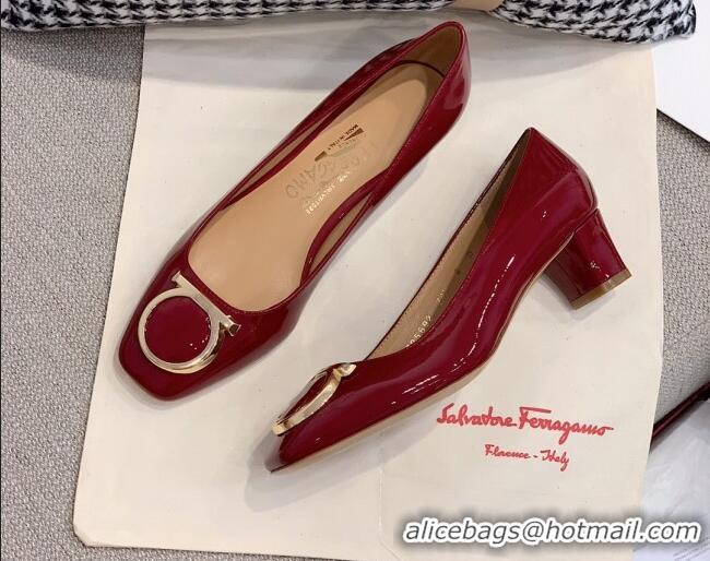 Unique Style Salvatore Ferragamo Patent Leather Pumps 4cm Nude 0810100