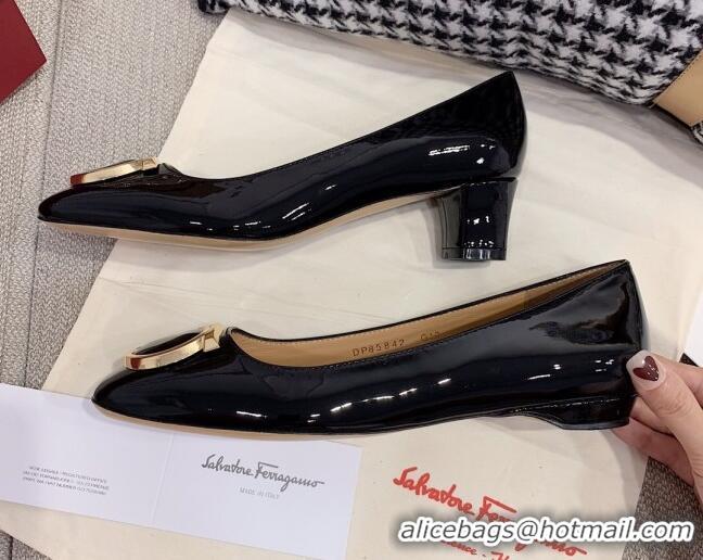 Best Product Salvatore Ferragamo Patent Leather Pumps 4cm Black 0810102