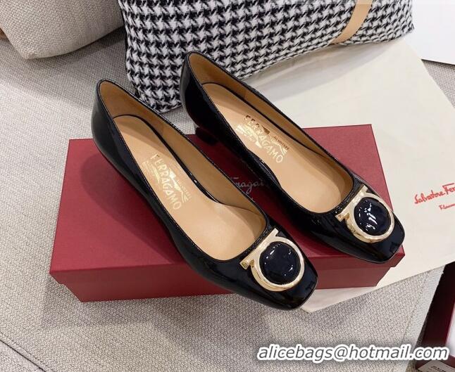 Best Product Salvatore Ferragamo Patent Leather Pumps 4cm Black 0810102