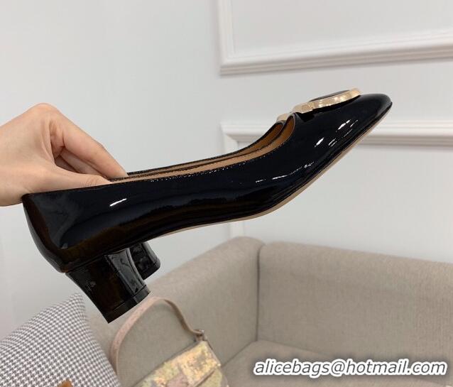 Best Product Salvatore Ferragamo Patent Leather Pumps 4cm Black 0810102