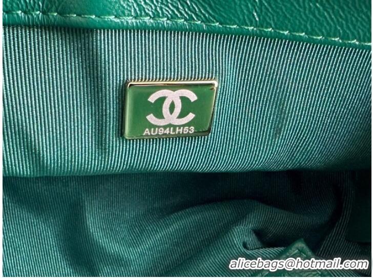 Promotional Chanel MINI FLAP BAG Lambskin & Gold-Tone Metal AS3473 green