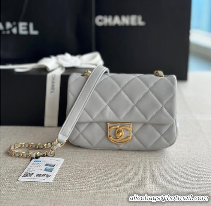 Pretty Style Chanel MINI FLAP BAG Lambskin & Gold-Tone Metal AS3473 gray