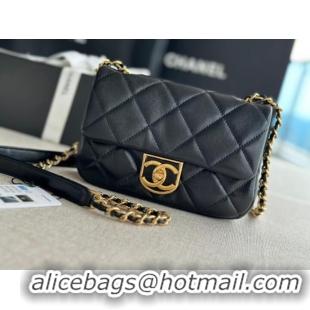 Top Grade Chanel MINI FLAP BAG Lambskin & Gold-Tone Metal AS3473 black