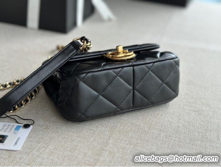 Top Grade Chanel MINI FLAP BAG Lambskin & Gold-Tone Metal AS3473 black