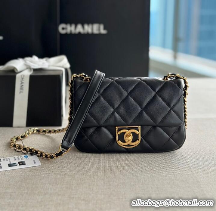 Top Grade Chanel MINI FLAP BAG Lambskin & Gold-Tone Metal AS3473 black