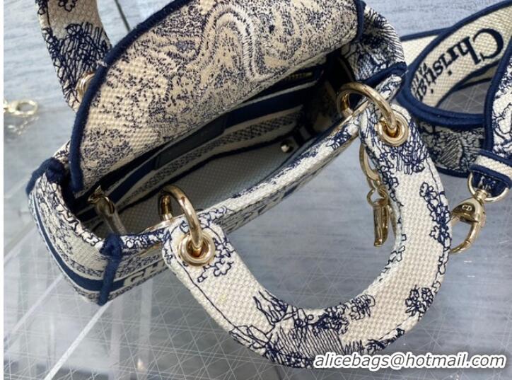 Best Price DIOR MINI LADY D-LITE BAG Toile de Jouy Embroidery M0500O-1