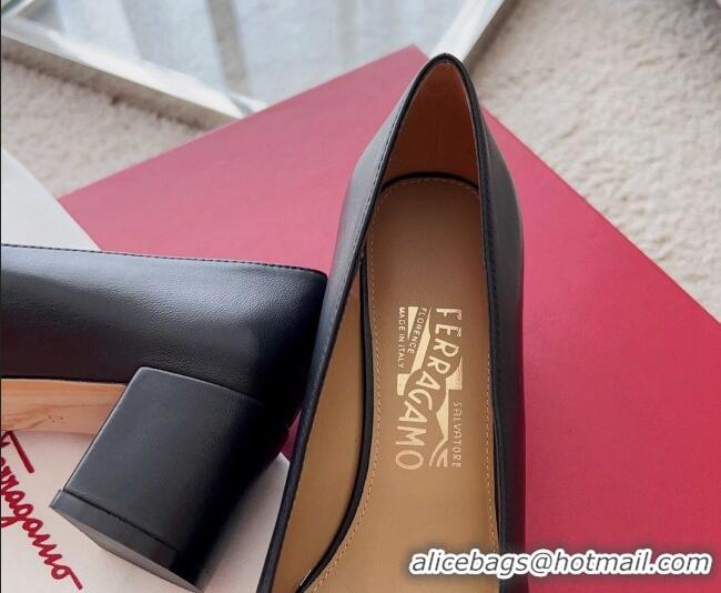 Pretty Style Salvatore Ferragamo Alice Vara Bow Point Pumps 5.5cm Black 2101174