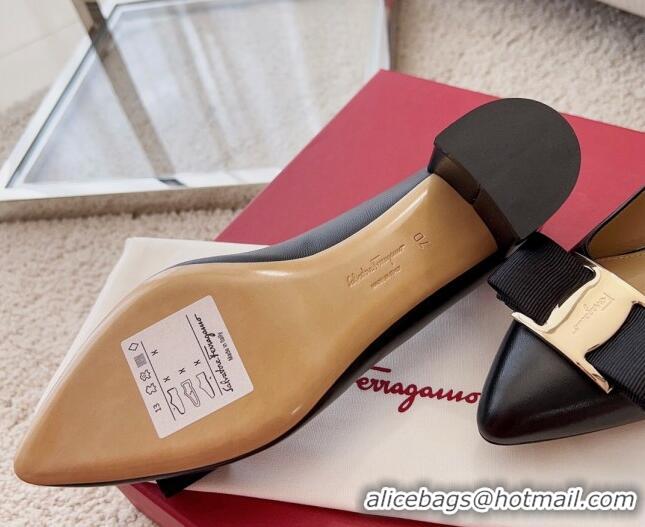 Pretty Style Salvatore Ferragamo Alice Vara Bow Point Pumps 5.5cm Black 2101174