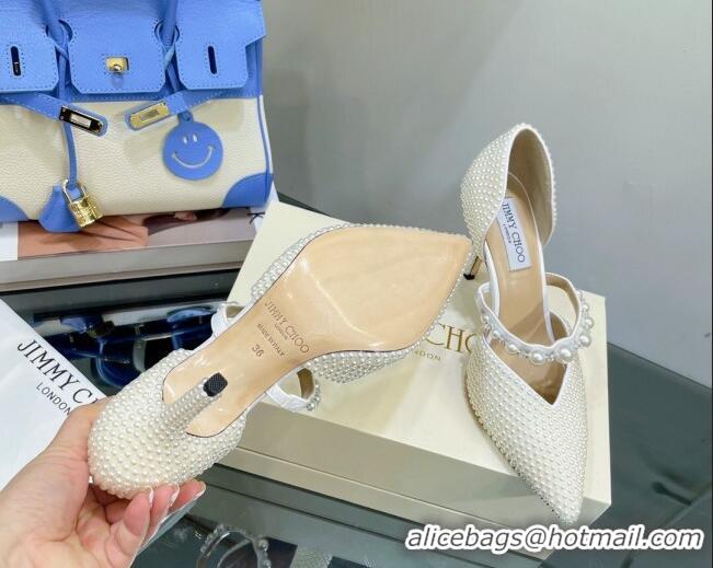 Good Quality Jimmy Choo Pearl Pumps 8.5cm White 062257