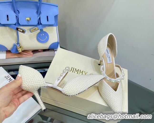 Good Quality Jimmy Choo Pearl Pumps 8.5cm White 062257