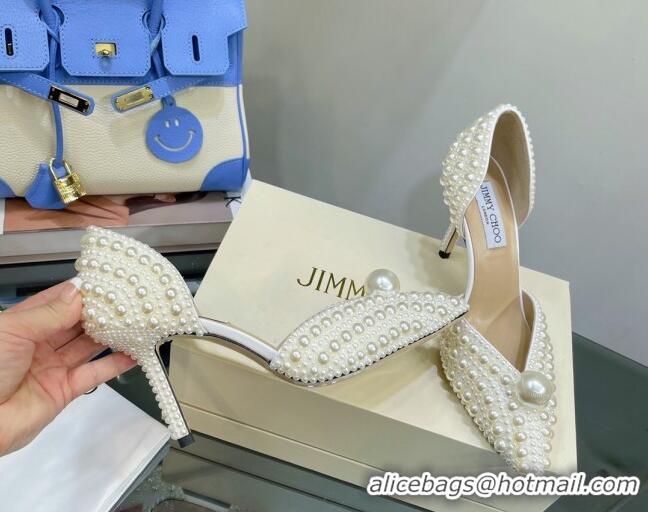 Grade Quality Jimmy Choo Pearl Pumps 8.5cm White 0622578