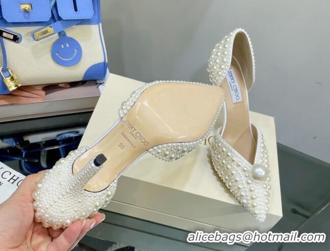 Grade Quality Jimmy Choo Pearl Pumps 8.5cm White 0622578