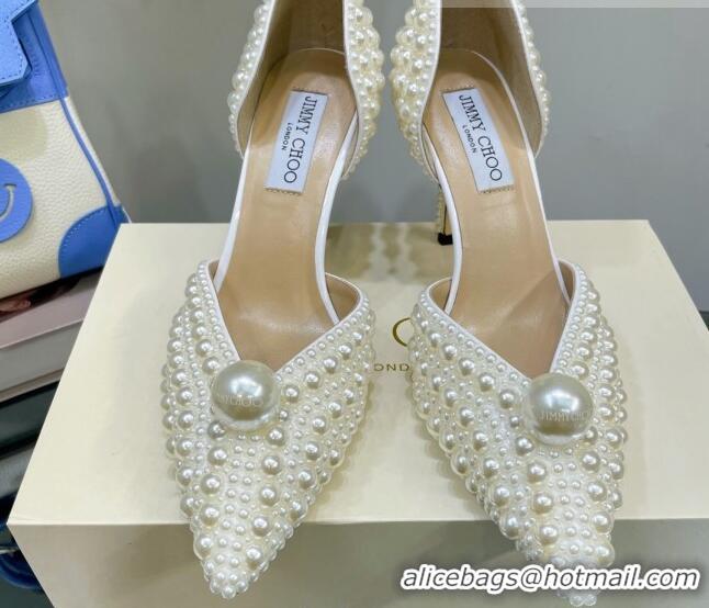 Grade Quality Jimmy Choo Pearl Pumps 8.5cm White 0622578