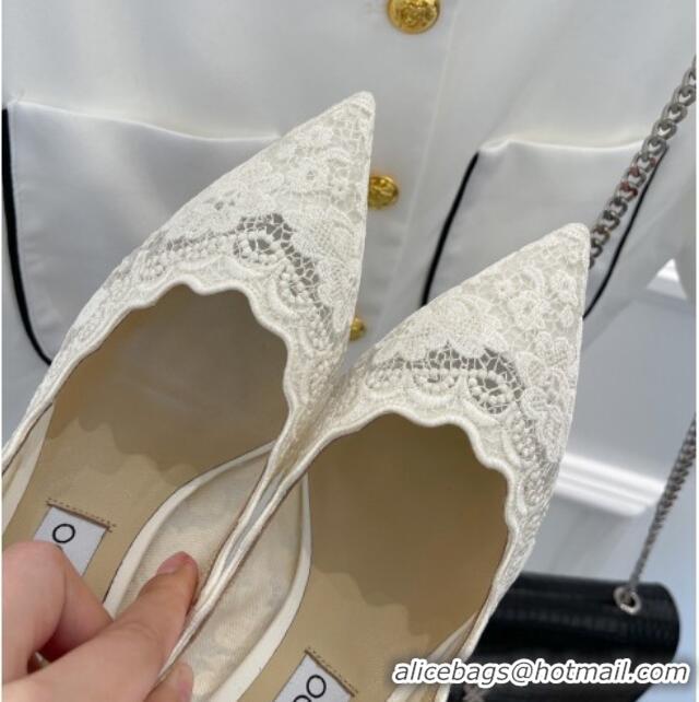 Low Cost Jimmy Choo Lace Medium Heel Pumps 6.5cm White 070417